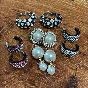 Vintage Rhinestone Earring Lot - 4 for $20
